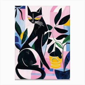 Cat In A Pot Canvas Print