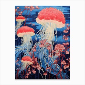 Turritopsis Dohrnii Importal Jellyfish Traditional Japanese Illustration 2 Canvas Print