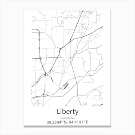 Liberty Triangle,United States Minimalist Map Canvas Print