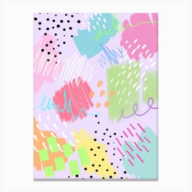 Pastel Rainbow Abstract Painting 2 Canvas Print
