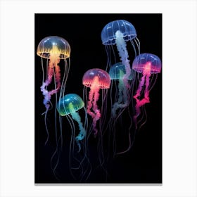 Irukandji Jellyfish Neon Illustration 3 Canvas Print