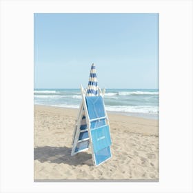 Beach Umbrella "Marinella Di Selinunte" Sicily Italy Travel Photography Canvas Print