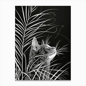 Exotic Shorthair Cat Minimalist Illustration 3 Canvas Print