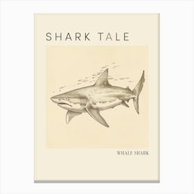Whale Shark Vintage Illustration 1 Poster Canvas Print