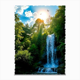 Waterfall In The Forest 11 Canvas Print