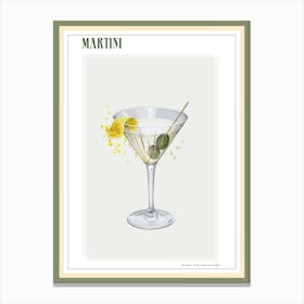 Martini Splatter Cocktail Print Canvas Print