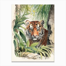 Storybook Animal Watercolour Siberian Tiger 3 Canvas Print