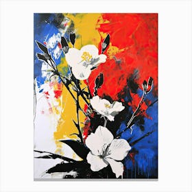 White Flowers, Pop Art Canvas Print