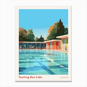 Tooting Bec Lido London 2 Swimming Poster Canvas Print