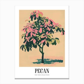 Pecan Tree Colourful Illustration 4 Poster Canvas Print