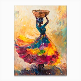 African Woman With Basket 1 Canvas Print