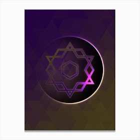 Geometric Neon Glyph on Jewel Tone Triangle Pattern 299 Canvas Print
