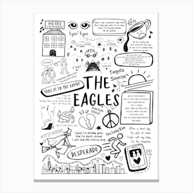 The Eagles Doodle Lyrics Canvas Print