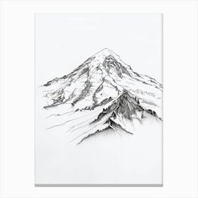 Mount Washington Usa Line Drawing 3 Canvas Print