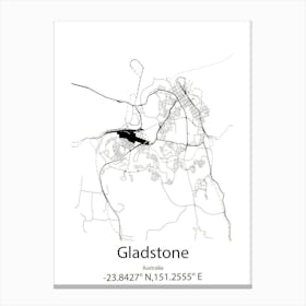 Gladstone,Australia Minimalist Map Canvas Print