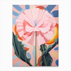 Carnation Dianthus 5 Hilma Af Klint Inspired Pastel Flower Painting Canvas Print