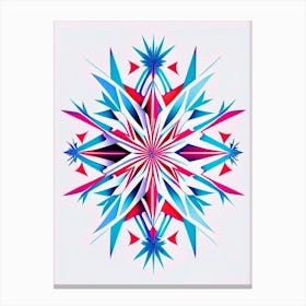 Symmetry, Snowflakes, Minimal Line Drawing 5 Canvas Print