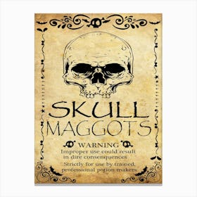 Skull Maggots, Halloween Poster Canvas Print