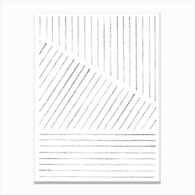 Black And White Drawing Of Lines Canvas Print
