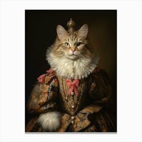 Tudor Style Cat In Medieval Dress 1 Canvas Print