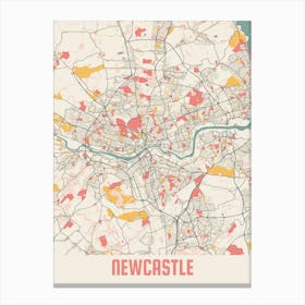 Newcastle Map Poster Canvas Print