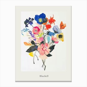 Bluebell 1 Collage Flower Bouquet Poster Canvas Print