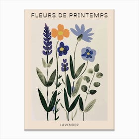 Spring Floral French Poster  Lavender 1 Canvas Print