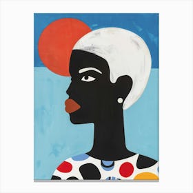 African Woman With Polka Dots Canvas Print