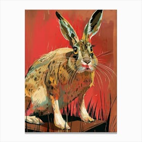 Hare on pink Canvas Print