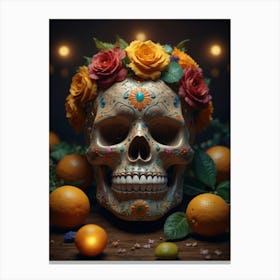 Day Of The Dead Skull 2 Canvas Print