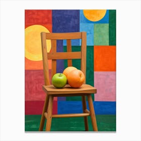 Chair And An Apple Canvas Print