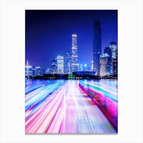 Neon light city #1 (synthwave/vaporwave/retrowave/cyberpunk) — aesthetic poster Canvas Print