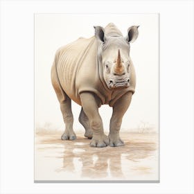 Detailed Rhino Illustration 2 Canvas Print