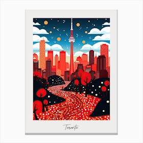 Poster Of Toronto, Illustration In The Style Of Pop Art 2 Canvas Print
