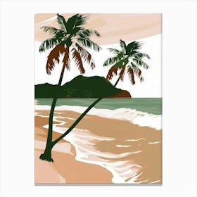 Palm Trees On The Beach 15 Canvas Print