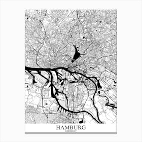 Hamburg White Black Canvas Print