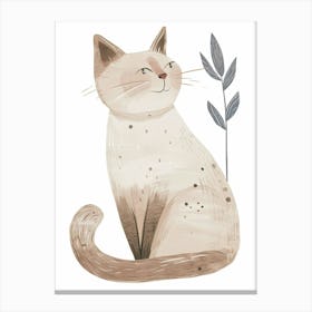 Highlander Cat Clipart Illustration 2 Canvas Print