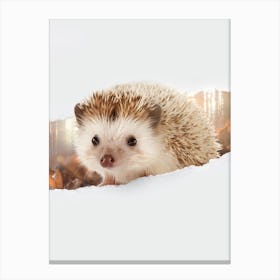 Hedgehog Torn Paper Canvas Print