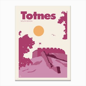 Totnes, South Devon (Pink) Canvas Print