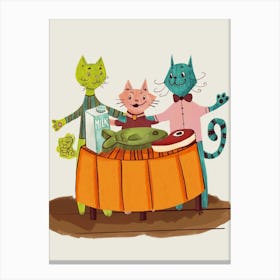 Feline Feast Canvas Print