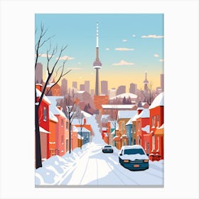 Retro Winter Illustration Toronto Canada Canvas Print