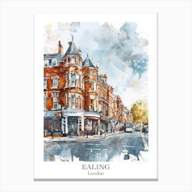 Ealing London Borough   Street Watercolour 2 Poster Canvas Print