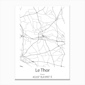 Le Thor,France Minimalist Map Canvas Print