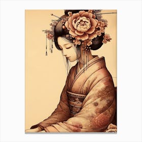 Japan Traditional Geisha Illustration By Ad 177 Canvas Print