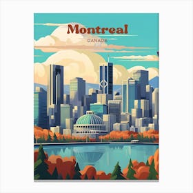 Montreal Canada Autumn Travel Illustration Canvas Print