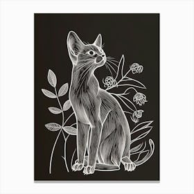 Burmese Cat Minimalist Illustration 3 Canvas Print