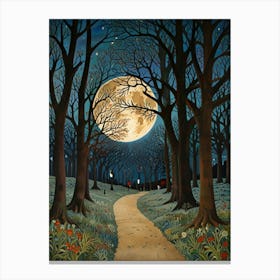 William Morris Full Moon In The Woods 2 Canvas Print