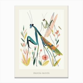 Colourful Insect Illustration Praying Mantis 10 Poster Canvas Print