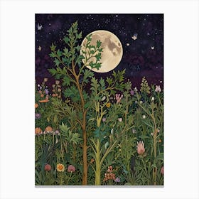 William Morris Full Moon In The Meadow Canvas Print