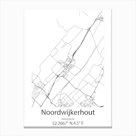 Noordwijkerhout,Netherlands Minimalist Map Canvas Print